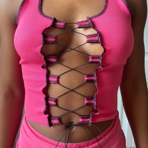 Lace Up Tank - Picture 2 of 3